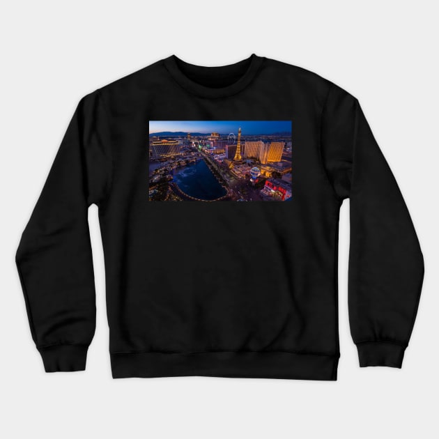 Las Vegas, Nevada, United States : Panoramic view Crewneck Sweatshirt by alexrow